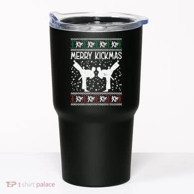 Merry Kickmas Ugly Christmas Karate Jiu Jitsu Martial Tumbler