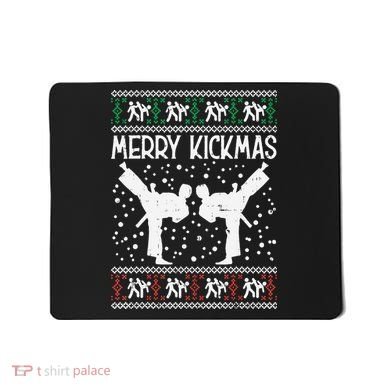 Merry Kickmas Ugly Christmas Karate Jiu Jitsu Martial Mousepad