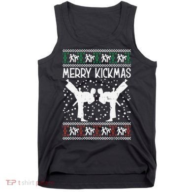Merry Kickmas Ugly Christmas Karate Jiu Jitsu Martial Tank Top