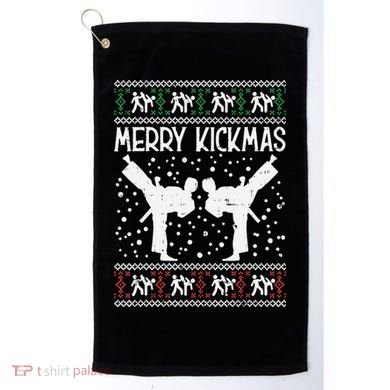 Merry Kickmas Ugly Christmas Karate Jiu Jitsu Martial Golf Towel