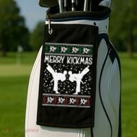 Merry Kickmas Ugly Christmas Karate Jiu Jitsu Martial Golf Towel thumb 2