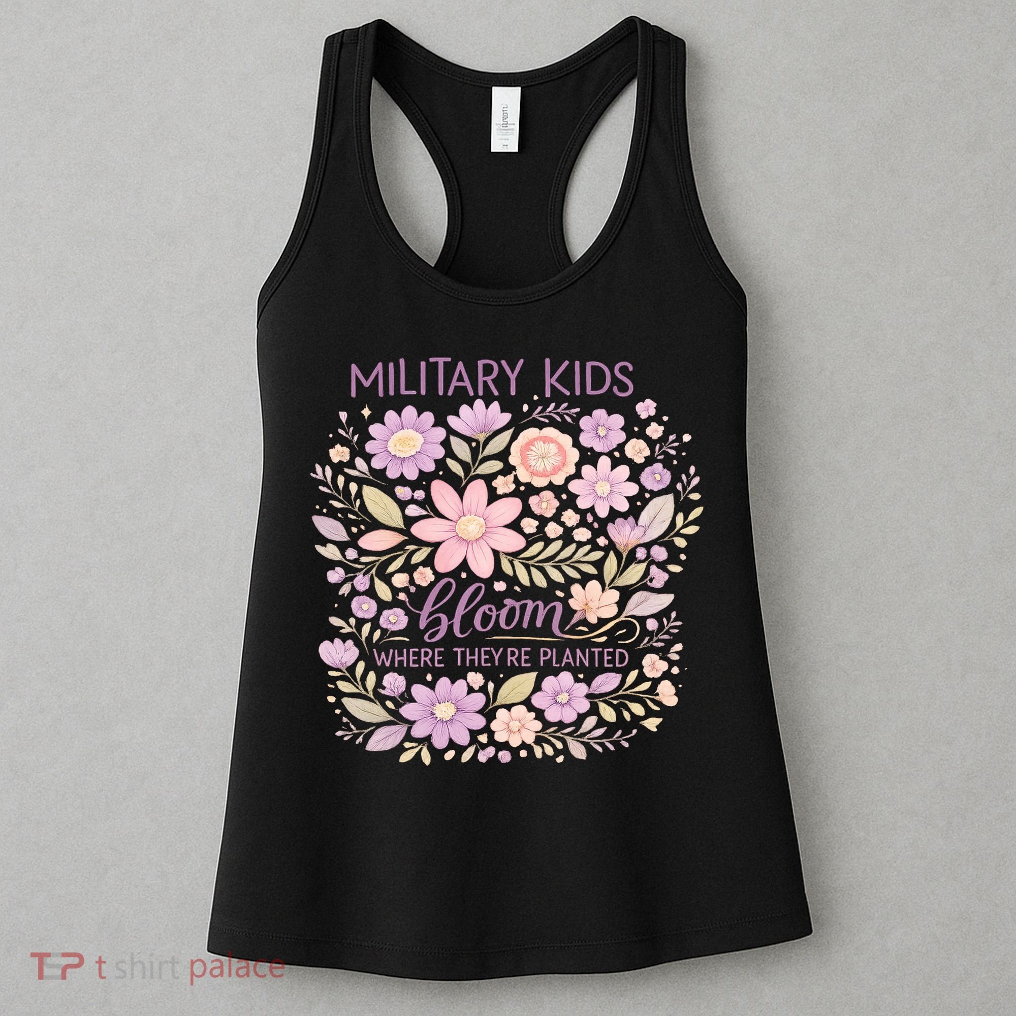 Military Kids Where They're Planted Purple Up Women's Tank Top