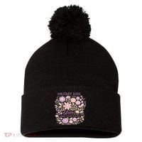 Military Kids Where They're Planted Purple Up Pom Pom 12in Knit Beanie thumb 0