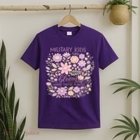 Military Kids Where They're Planted Purple Up T-Shirt thumb 2