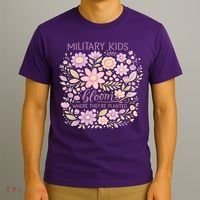 Military Kids Where They're Planted Purple Up T-Shirt thumb 3