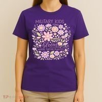 Military Kids Where They're Planted Purple Up T-Shirt thumb 4