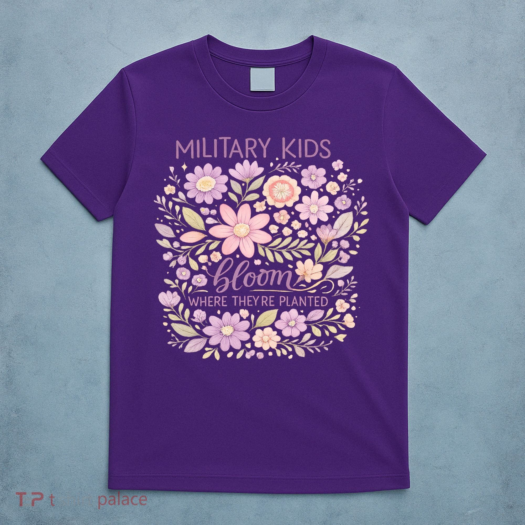 Military Kids Where They're Planted Purple Up T-Shirt
