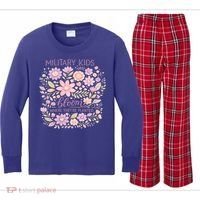 Military Kids Where They're Planted Purple Up Kids Long Sleeve Plaid Pajama Set thumb 0