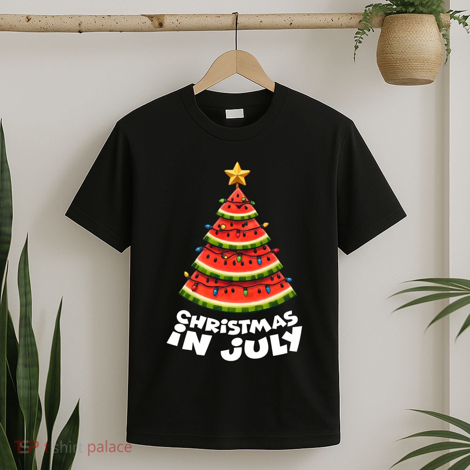 Mele Kalikimaka Water Melon Xmas Tree Christmas In July T-Shirt