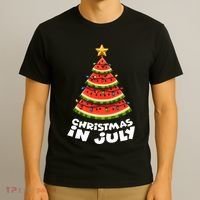 Mele Kalikimaka Water Melon Xmas Tree Christmas In July T-Shirt thumb 3