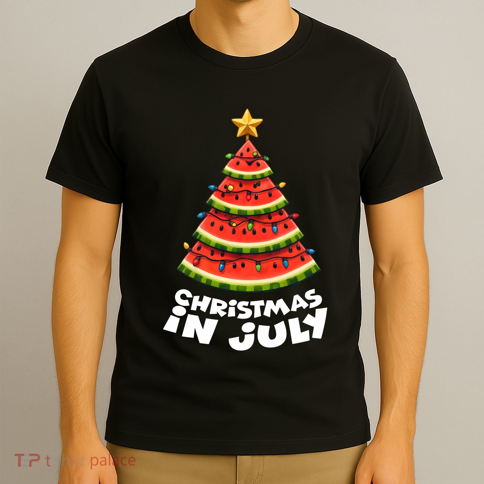 Mele Kalikimaka Water Melon Xmas Tree Christmas In July T-Shirt