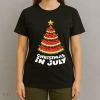 Mele Kalikimaka Water Melon Xmas Tree Christmas In July T-Shirt thumb 4