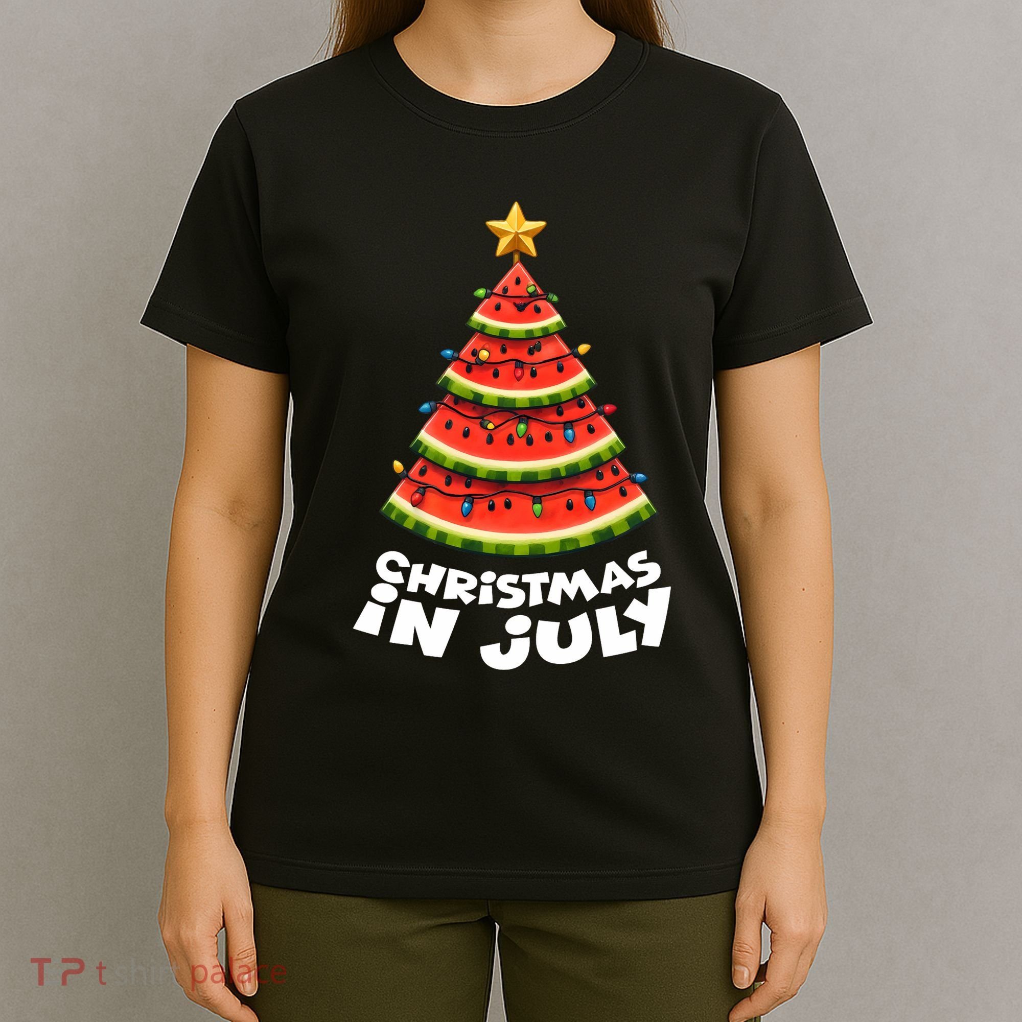 Mele Kalikimaka Water Melon Xmas Tree Christmas In July T-Shirt