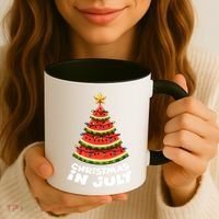 Mele Kalikimaka Water Melon Xmas Tree Christmas In July Coffee Mug thumb 3
