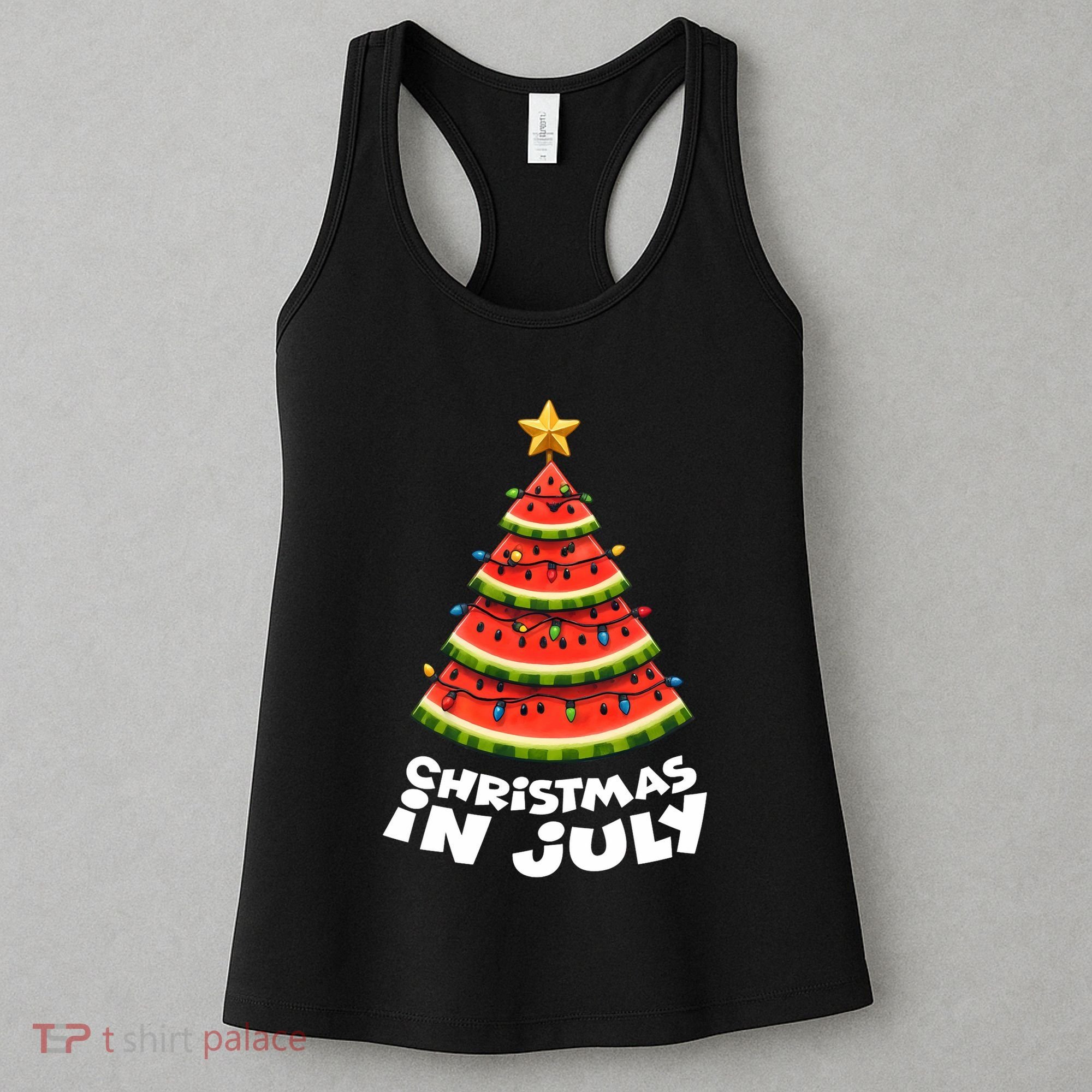 Mele Kalikimaka Water Melon Xmas Tree Christmas In July Women's Tank Top