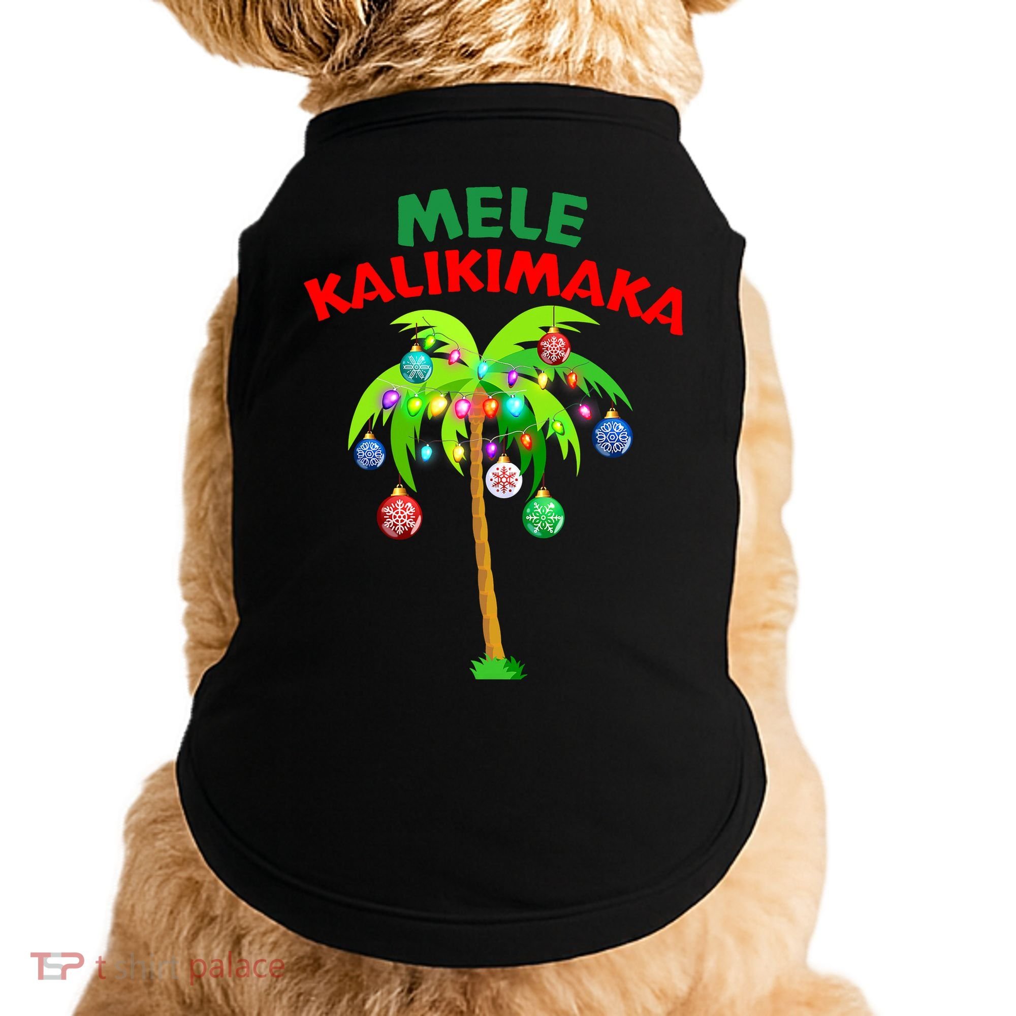 Mele Kalikimaka Xmas Hawaiian Tree Christmas Doggie Tank