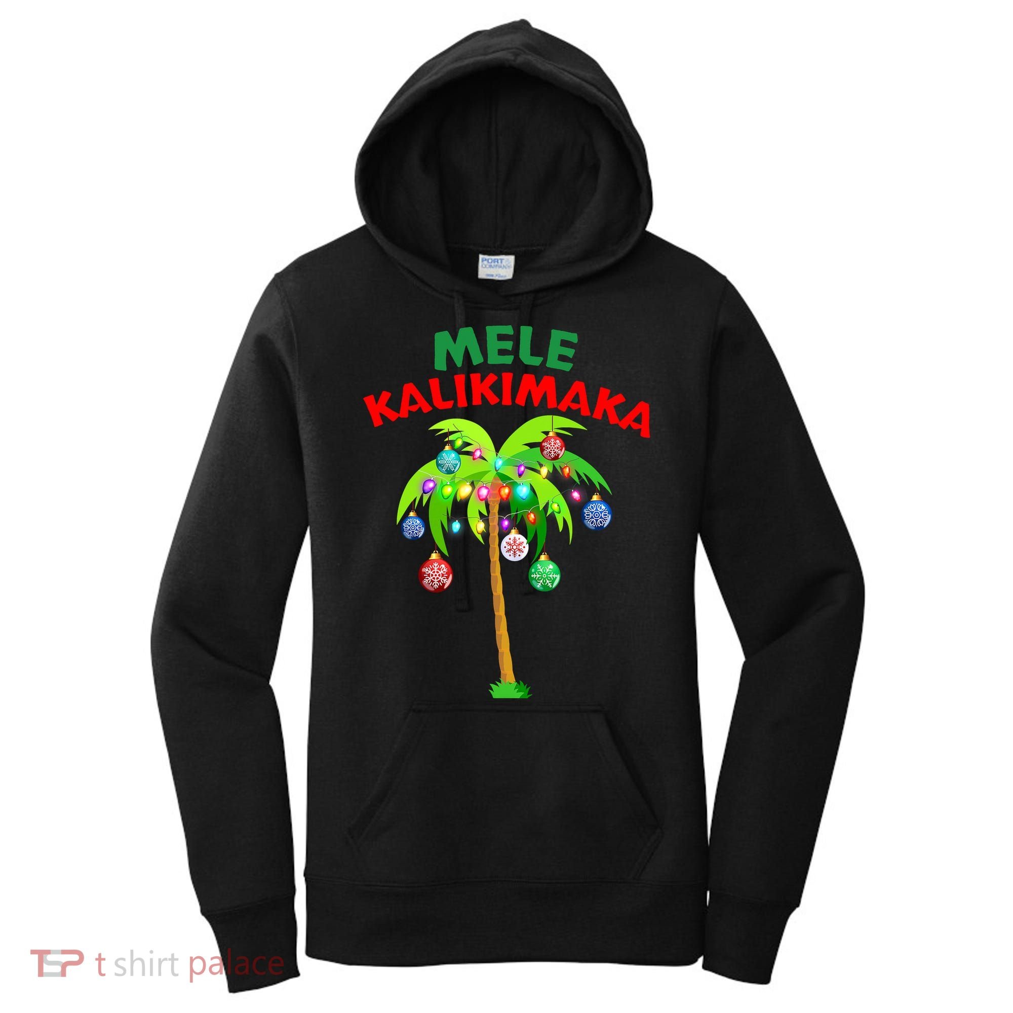 Mele Kalikimaka Xmas Hawaiian Tree Christmas Women's Hoodie