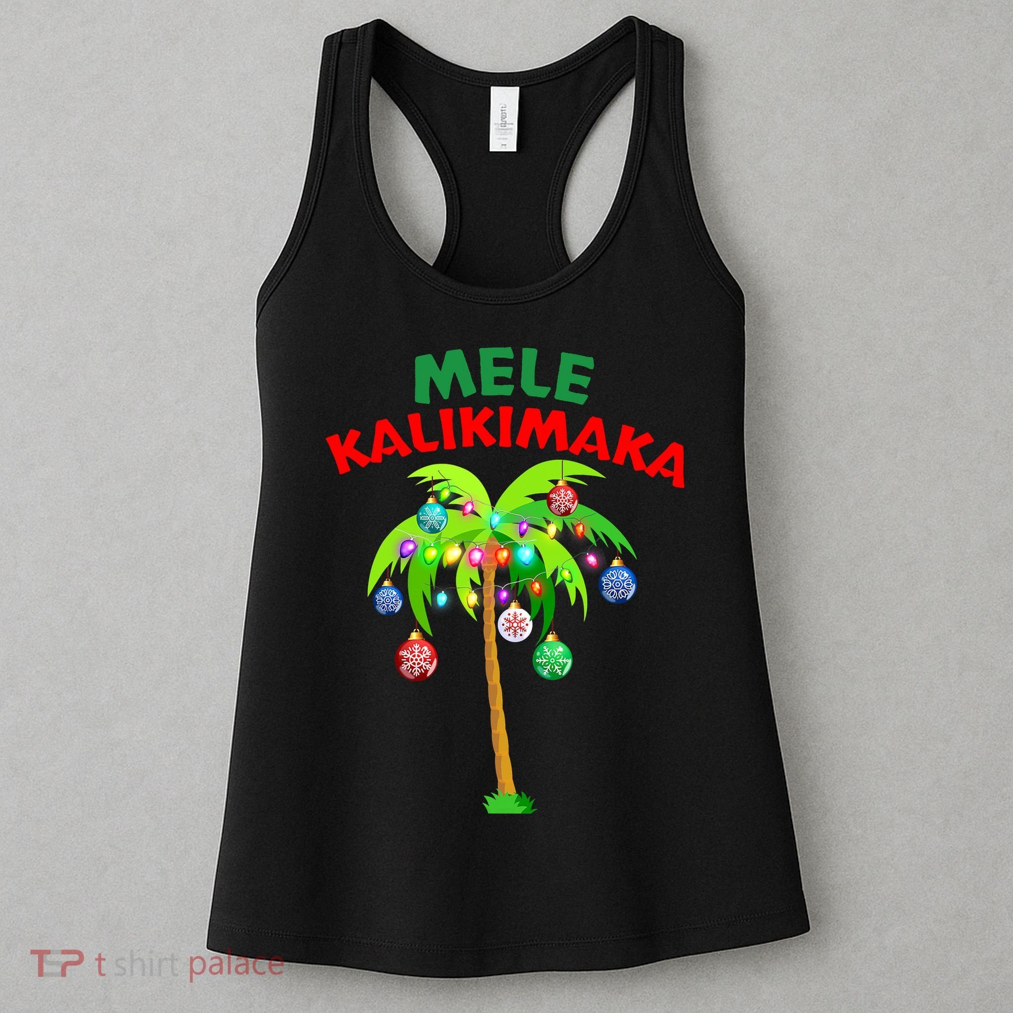 Mele Kalikimaka Xmas Hawaiian Tree Christmas Women's Tank Top