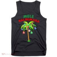 Mele Kalikimaka Xmas Hawaiian Tree Christmas Tank Top thumb 0
