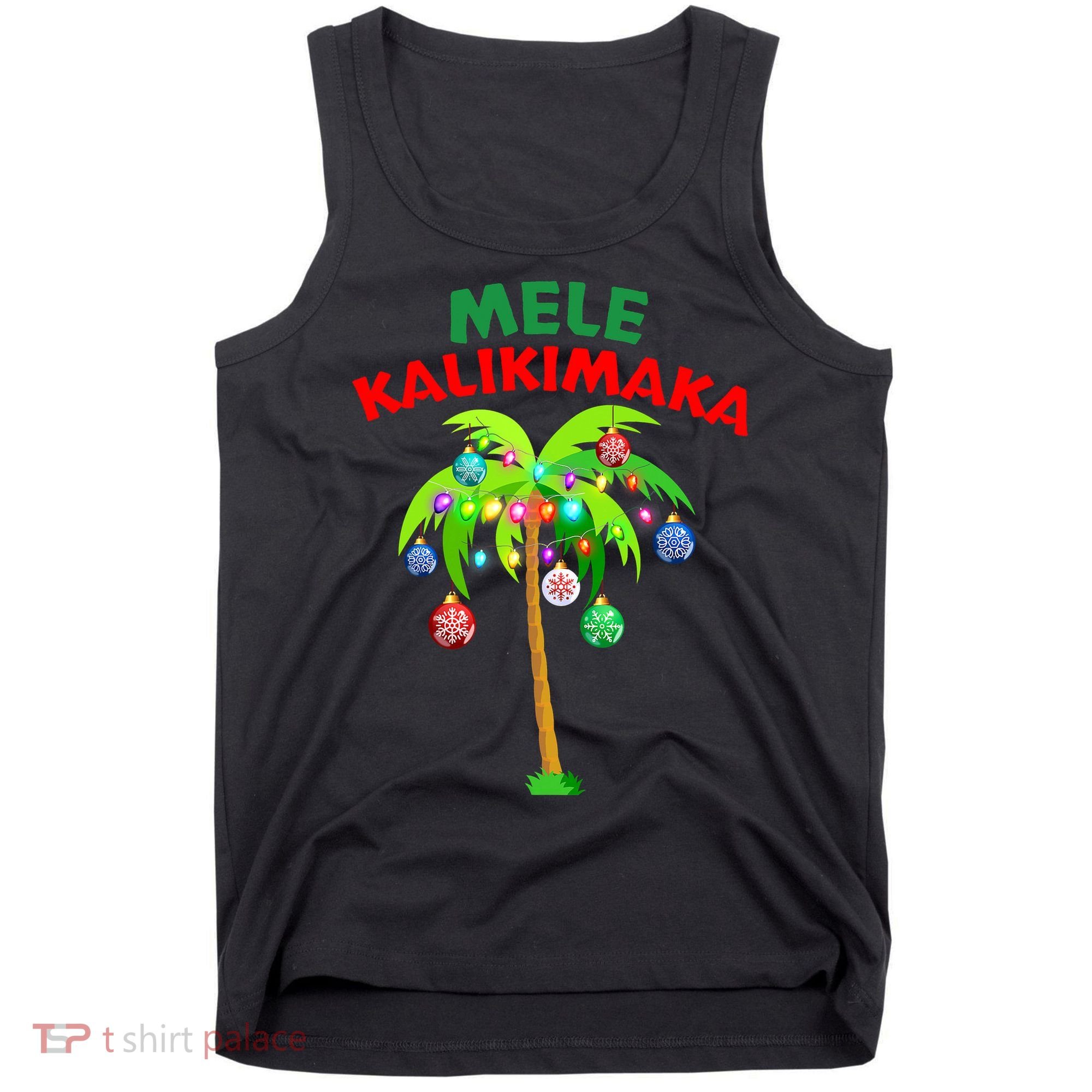 Mele Kalikimaka Xmas Hawaiian Tree Christmas Tank Top