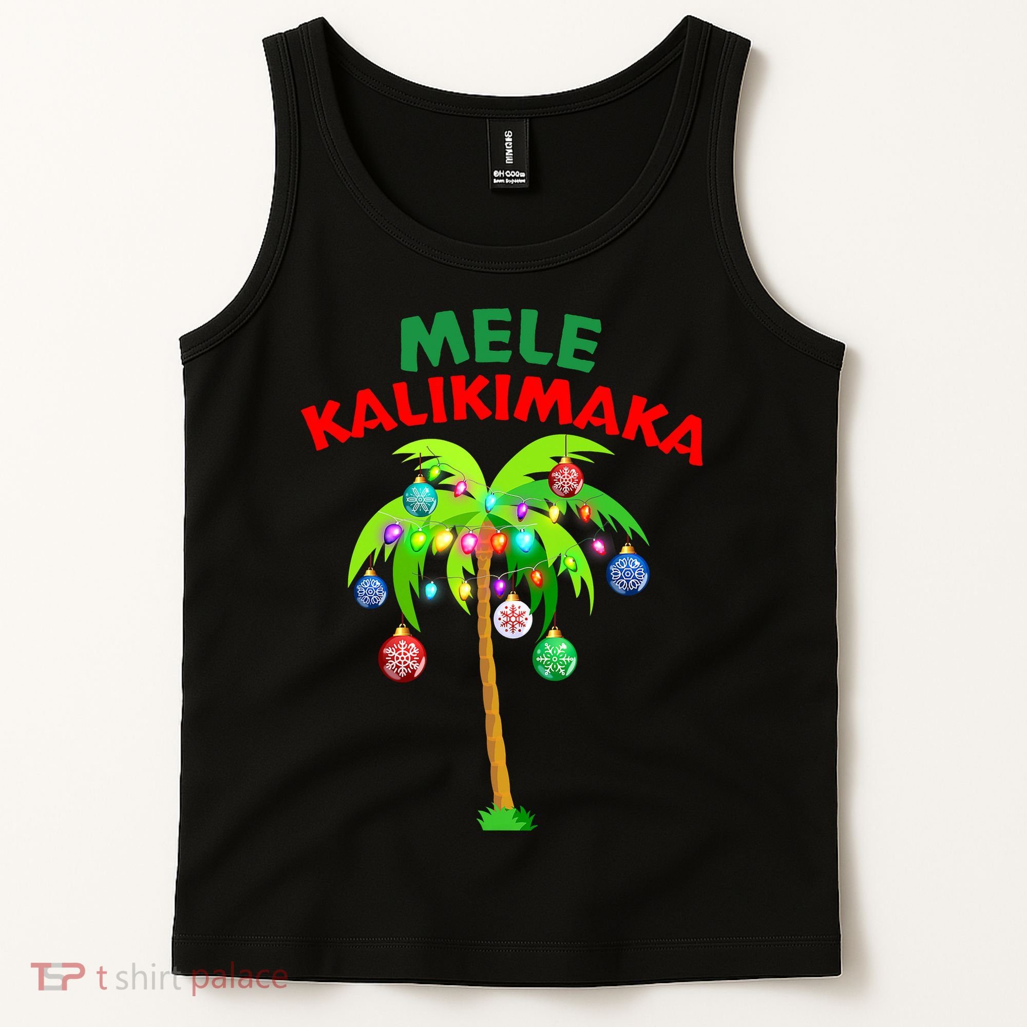 Mele Kalikimaka Xmas Hawaiian Tree Christmas Tank Top