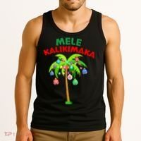 Mele Kalikimaka Xmas Hawaiian Tree Christmas Tank Top thumb 3