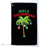 Mele Kalikimaka Xmas Hawaiian Tree Christmas Golf Towel thumb 0