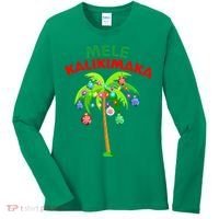 Mele Kalikimaka Xmas Hawaiian Tree Christmas Women's Long Sleeve Shirt thumb 0