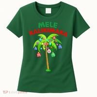 Mele Kalikimaka Xmas Hawaiian Tree Christmas Women's T-Shirt thumb 0