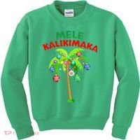 Mele Kalikimaka Xmas Hawaiian Tree Christmas Kids Sweatshirt thumb 0