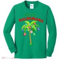 Mele Kalikimaka Xmas Hawaiian Tree Christmas Kids Long Sleeve Shirt thumb 0