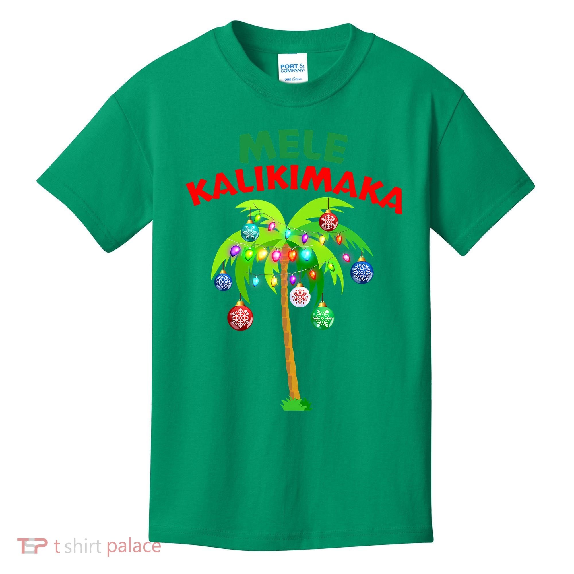 Mele Kalikimaka Xmas Hawaiian Tree Christmas Kids T-Shirt