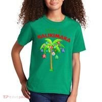 Mele Kalikimaka Xmas Hawaiian Tree Christmas Kids T-Shirt thumb 2