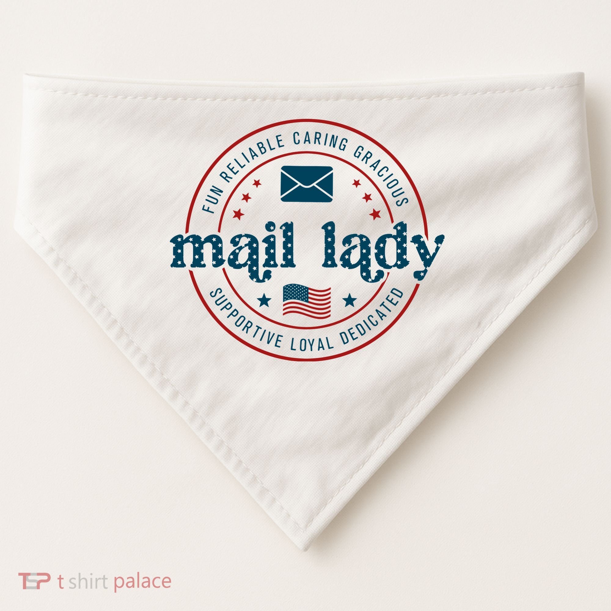 Mail Lady 4th Of July Retro Postal Worker Postal Rural Carrier USA-Made Doggie Bandana