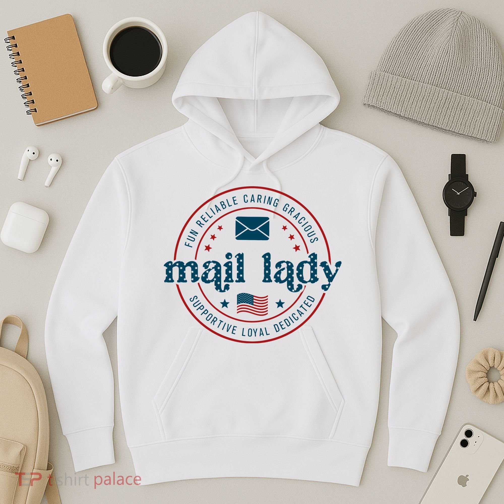 Mail Lady 4th Of July Retro Postal Worker Postal Rural Carrier Hoodie