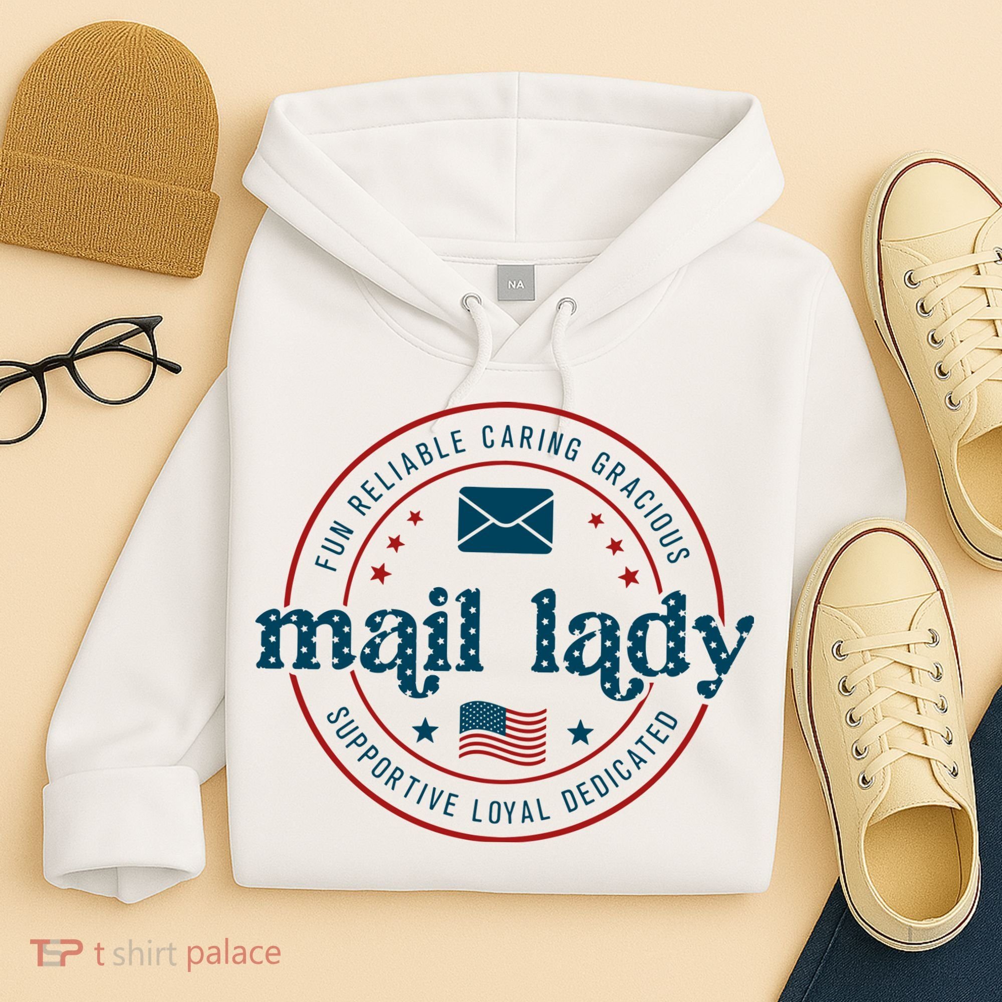 Mail Lady 4th Of July Retro Postal Worker Postal Rural Carrier Hoodie