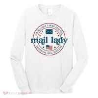 Mail Lady 4th Of July Retro Postal Worker Postal Rural Carrier Long Sleeve Shirt thumb 0