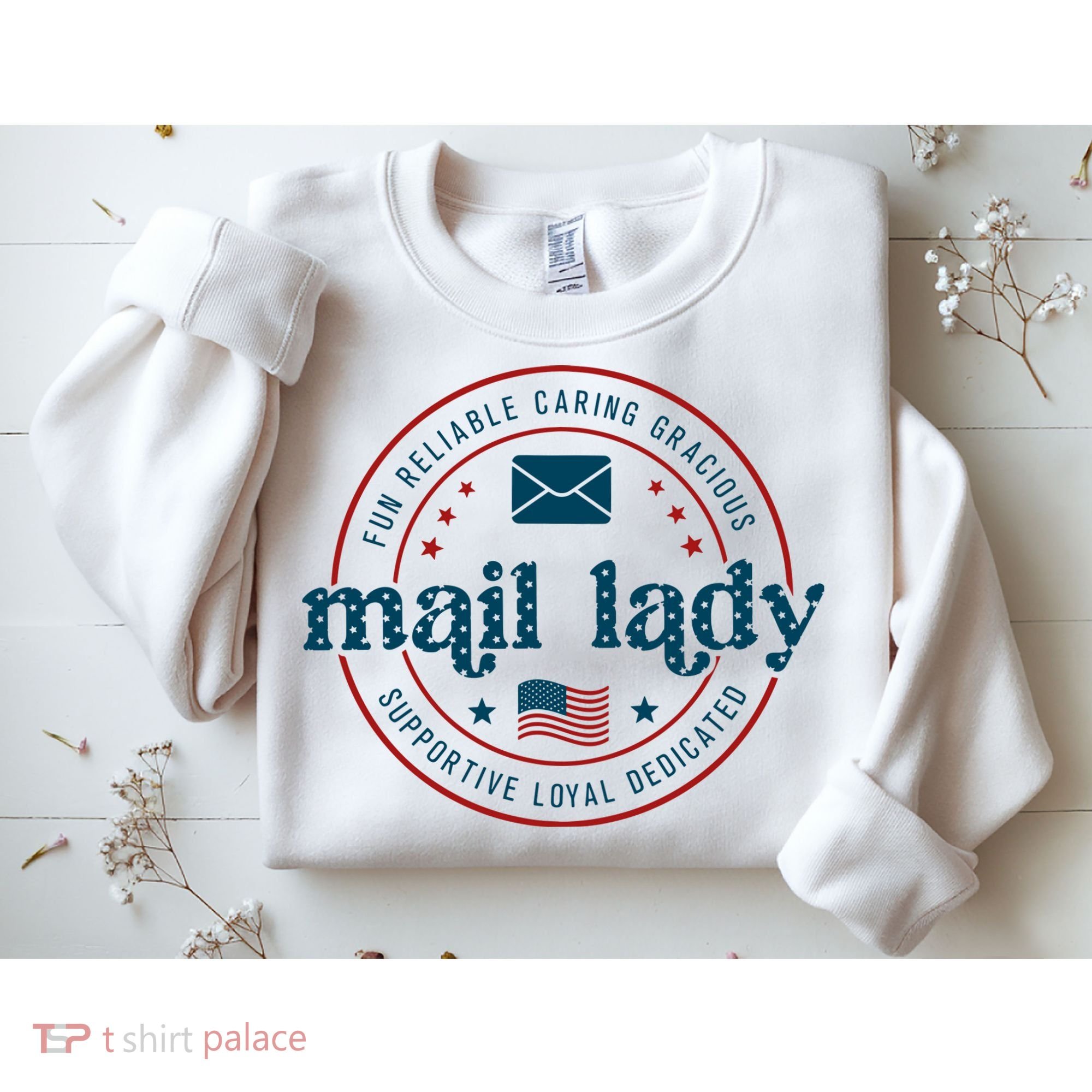 Mail Lady 4th Of July Retro Postal Worker Postal Rural Carrier Sweatshirt