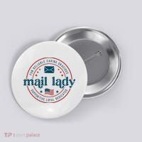 Mail Lady 4th Of July Retro Postal Worker Postal Rural Carrier Button thumb 0