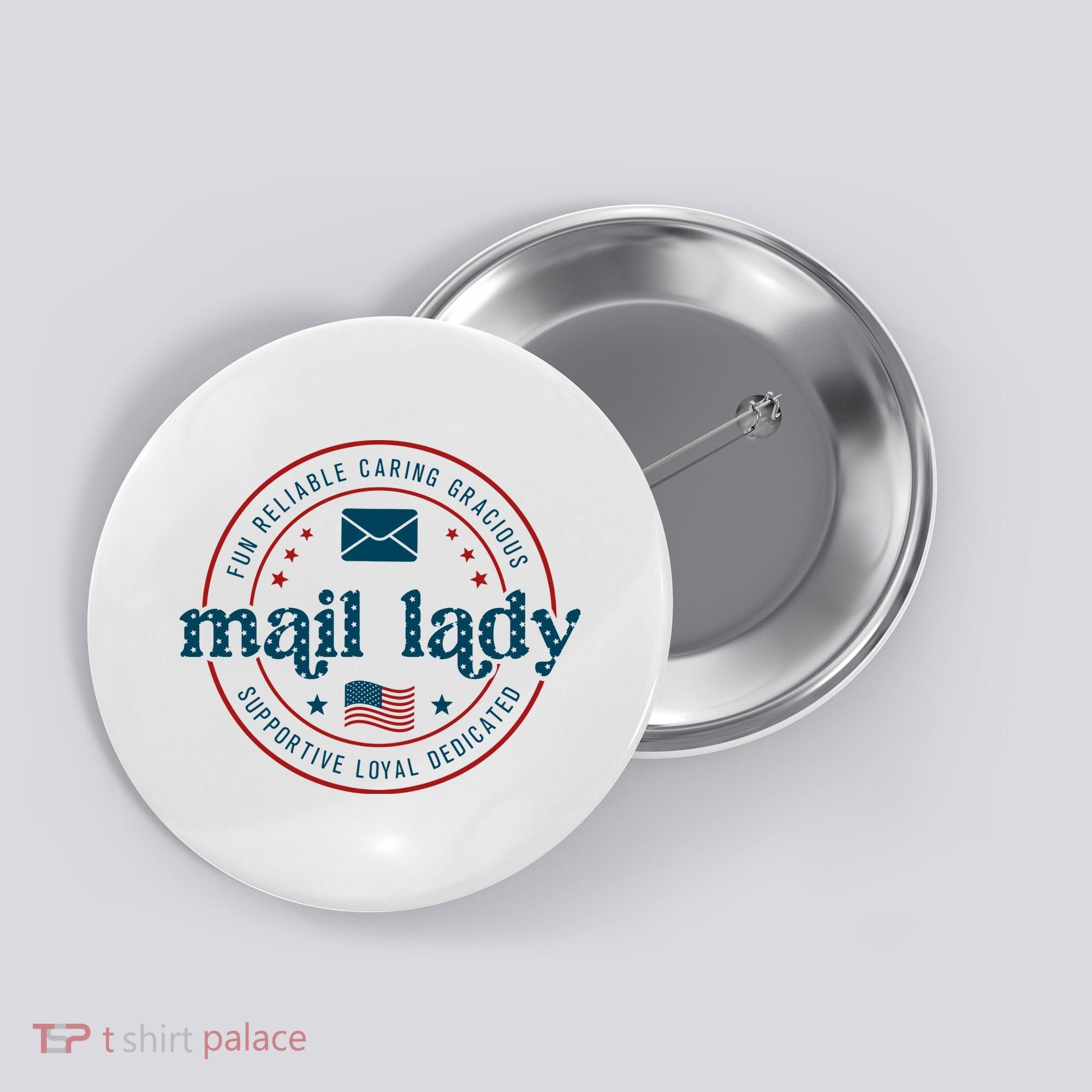 Mail Lady 4th Of July Retro Postal Worker Postal Rural Carrier Button