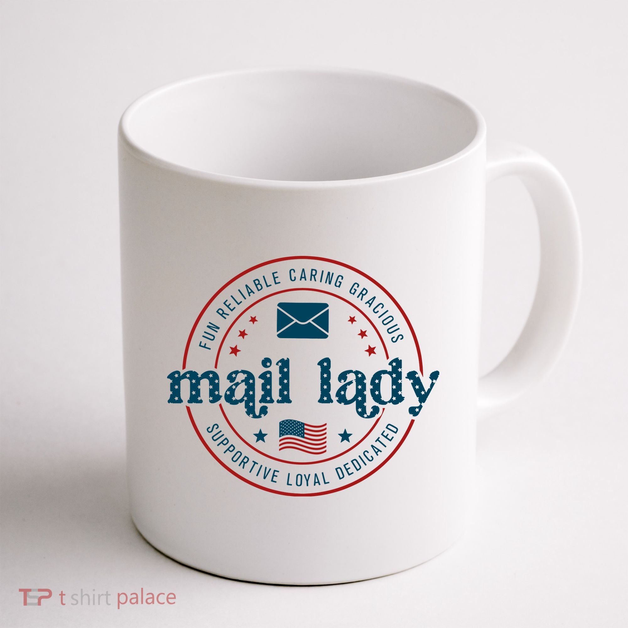 Mail Lady 4th Of July Retro Postal Worker Postal Rural Carrier Coffee Mug