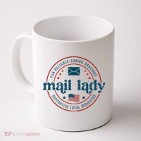 Mail Lady 4th Of July Retro Postal Worker Postal Rural Carrier Coffee Mug thumb 0