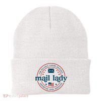 Mail Lady 4th Of July Retro Postal Worker Postal Rural Carrier Beanie thumb 0