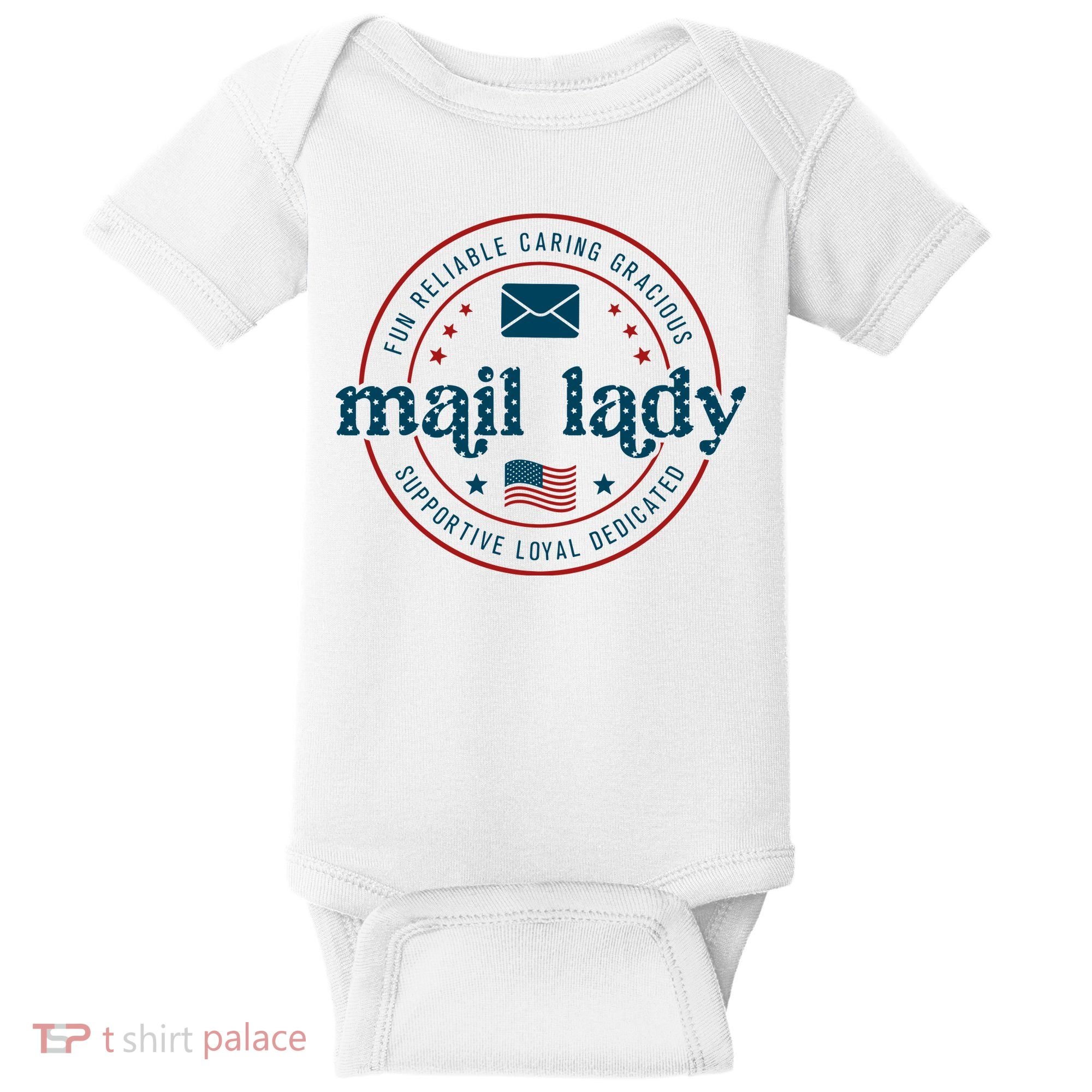 Mail Lady 4th Of July Retro Postal Worker Postal Rural Carrier Baby Bodysuit
