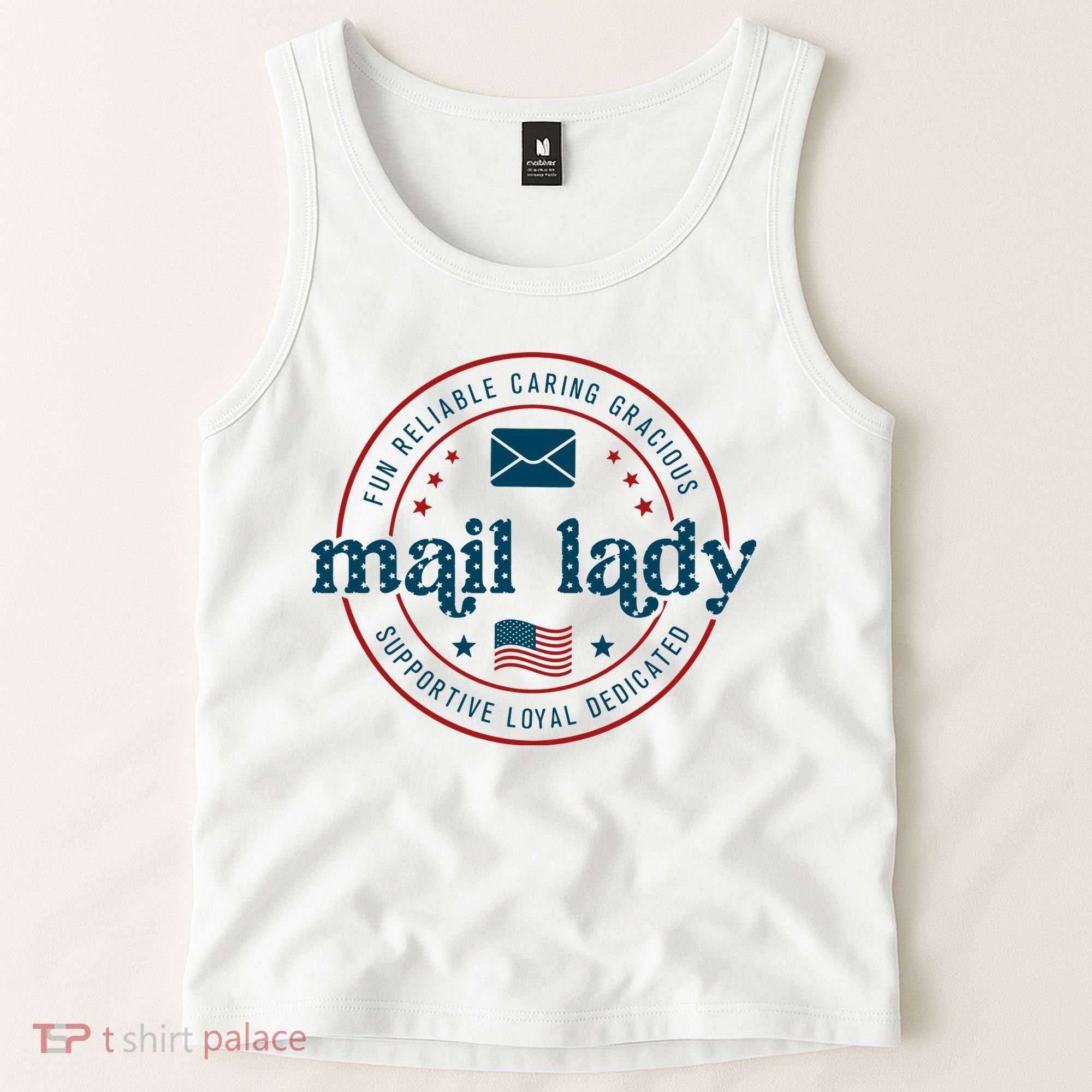 Mail Lady 4th Of July Retro Postal Worker Postal Rural Carrier Tank Top