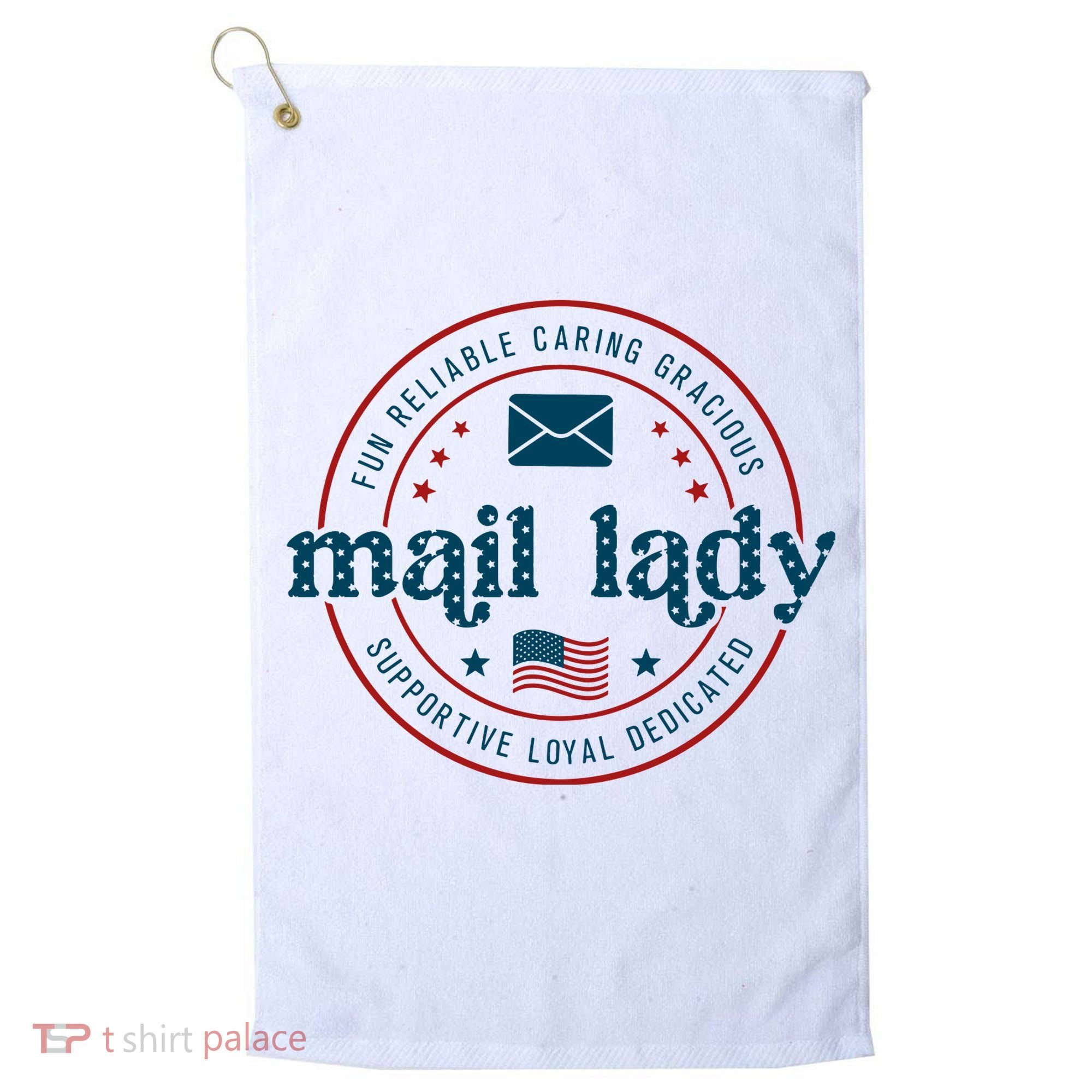 Mail Lady 4th Of July Retro Postal Worker Postal Rural Carrier Golf Towel