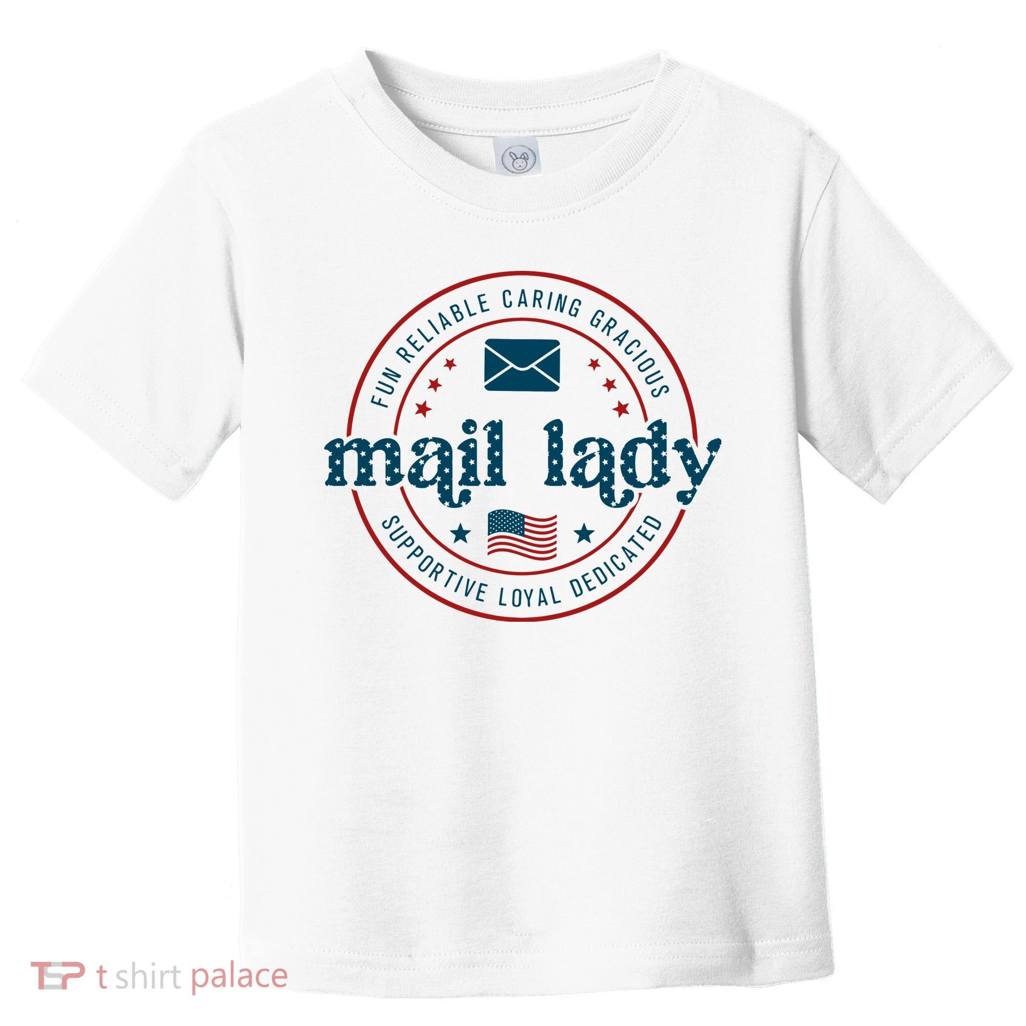 Mail Lady 4th Of July Retro Postal Worker Postal Rural Carrier Toddler T-Shirt