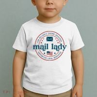 Mail Lady 4th Of July Retro Postal Worker Postal Rural Carrier Toddler T-Shirt thumb 2