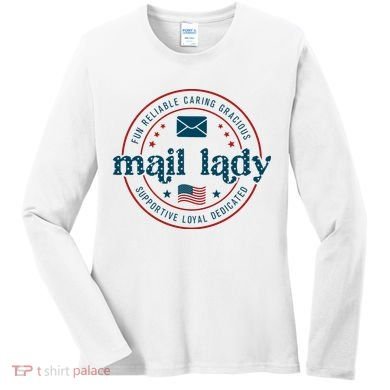 Mail Lady 4th Of July Retro Postal Worker Postal Rural Carrier Women's Long Sleeve Shirt