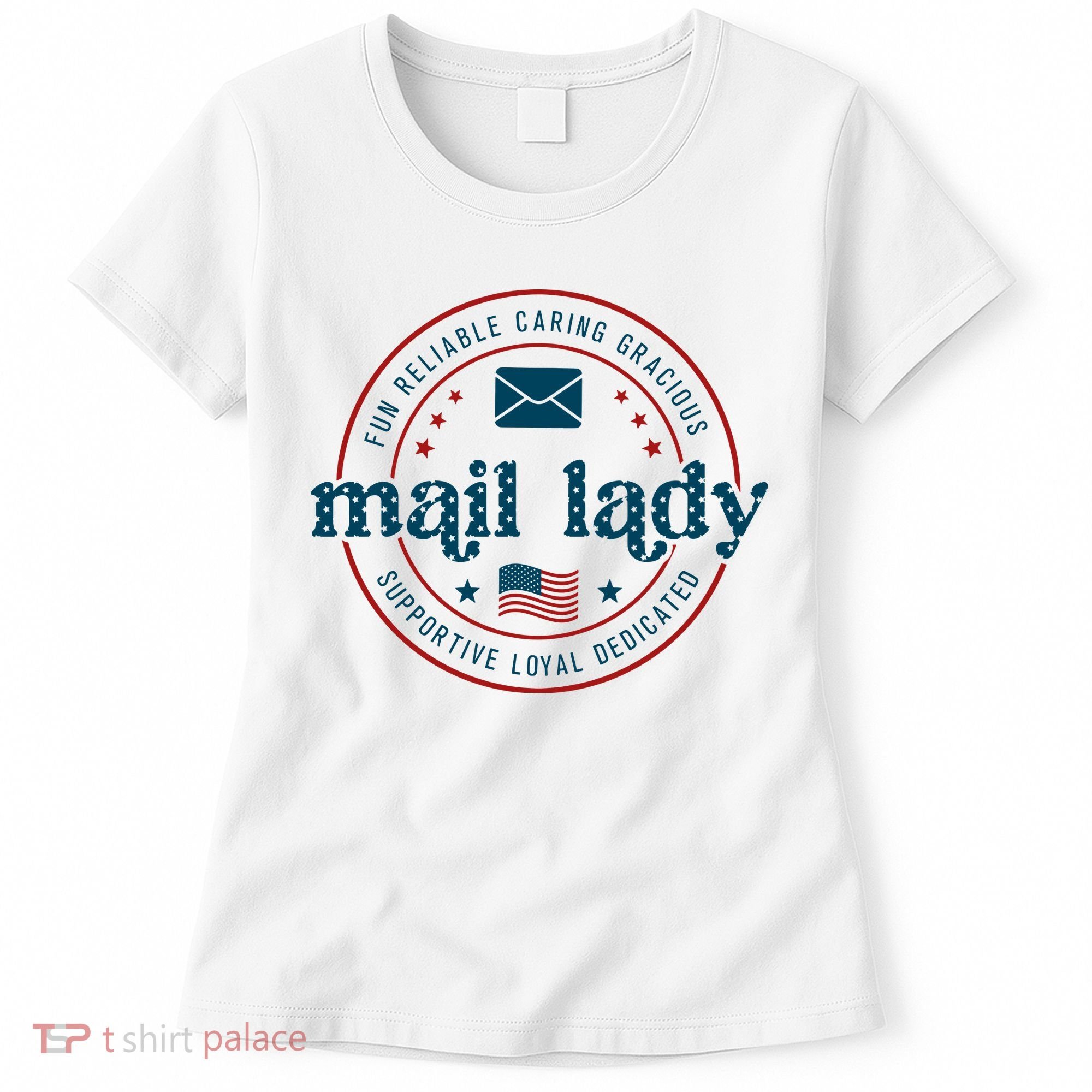 Mail Lady 4th Of July Retro Postal Worker Postal Rural Carrier Women's T-Shirt